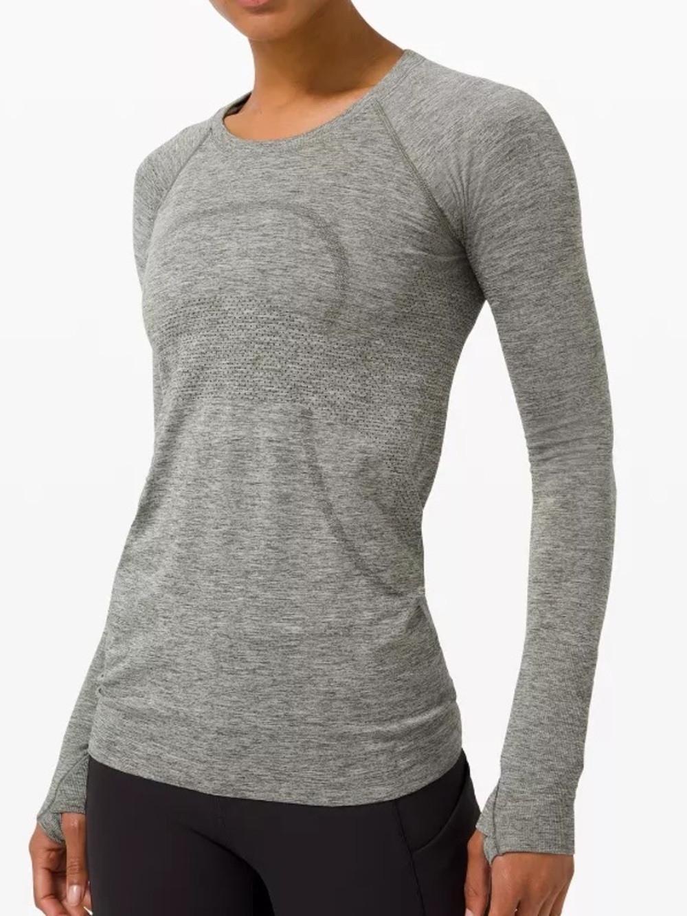 Lululemon Swiftly Tech Long Sleeve 2.0
in Slate / White Heather Grey Size 4